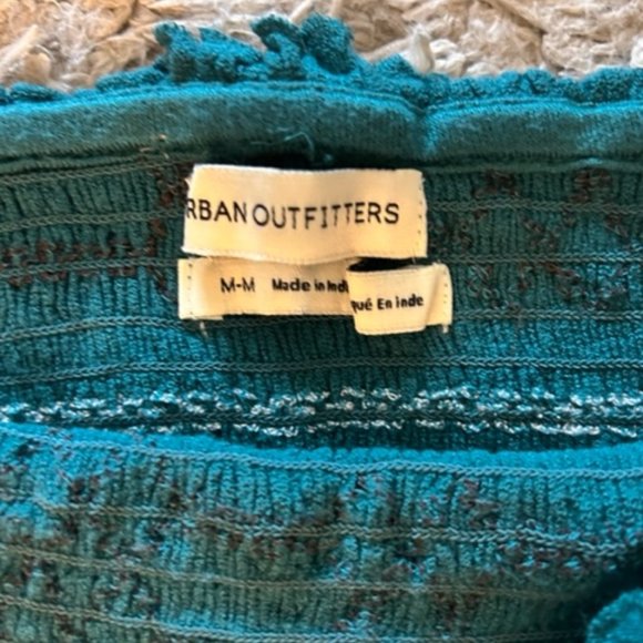 Urban outfitters teal cropped tube top with embroidery - size M - Picture 2 of 3